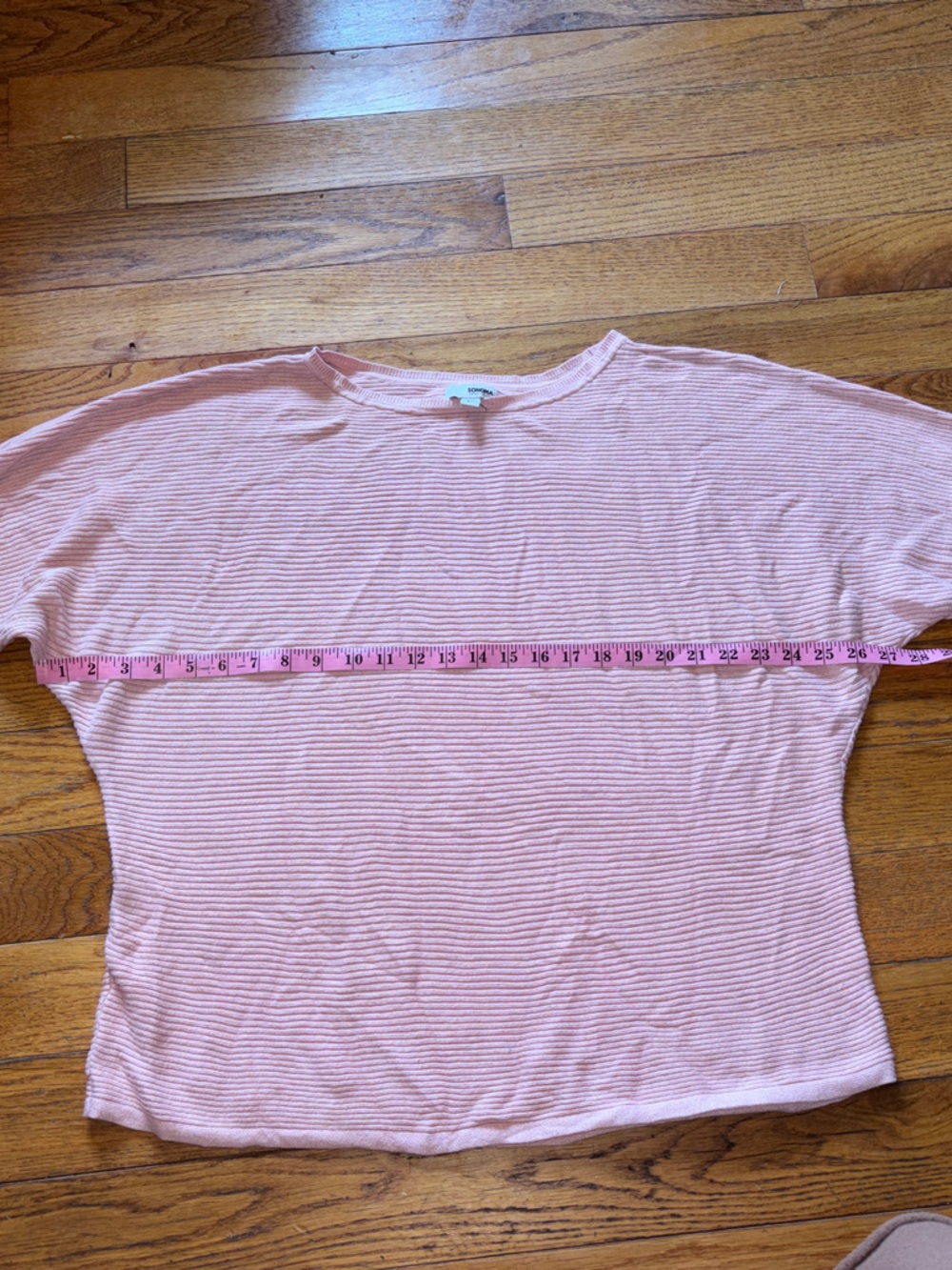 Sonoma Light Pink Ribbed light weight sweater RR